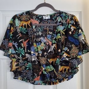 Unique Vintage Safari Print Crop Top